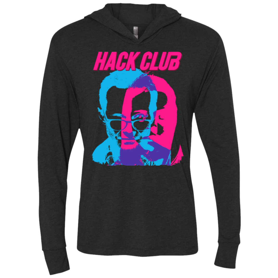 T-Shirts Vintage Black / X-Small Hack Club Triblend Long Sleeve Hoodie Tee