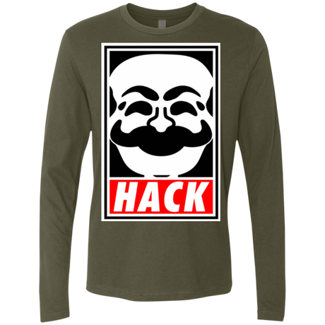 T-Shirts Military Green / Small Hack society Men's Premium Long Sleeve