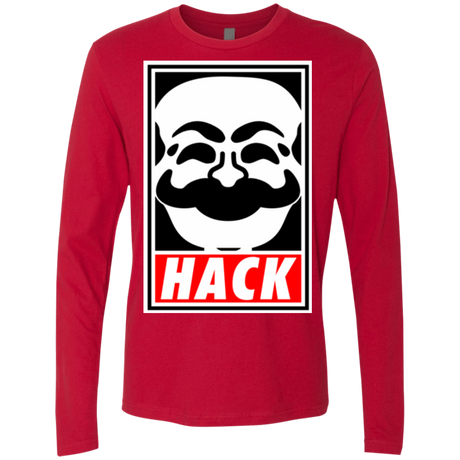 T-Shirts Red / Small Hack society Men's Premium Long Sleeve