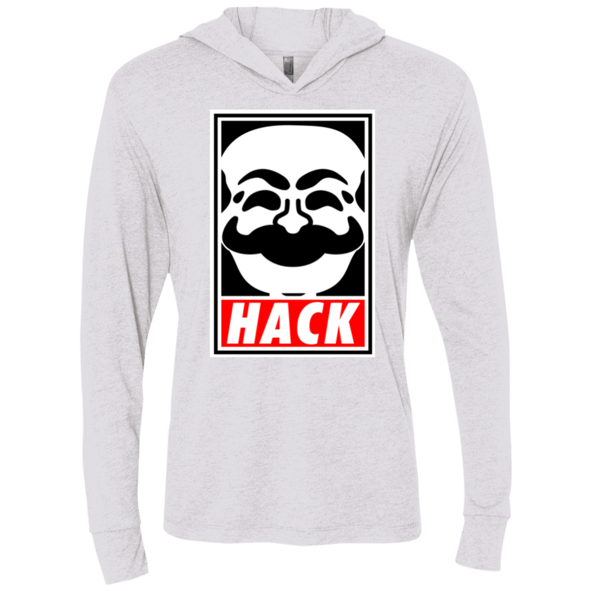 T-Shirts Heather White / X-Small Hack society Triblend Long Sleeve Hoodie Tee