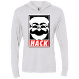 T-Shirts Heather White / X-Small Hack society Triblend Long Sleeve Hoodie Tee