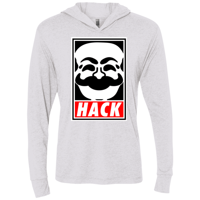 T-Shirts Heather White / X-Small Hack society Triblend Long Sleeve Hoodie Tee