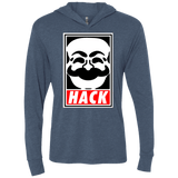 T-Shirts Indigo / X-Small Hack society Triblend Long Sleeve Hoodie Tee