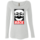 T-Shirts Heather White / Small Hack society Women's Triblend Long Sleeve Shirt