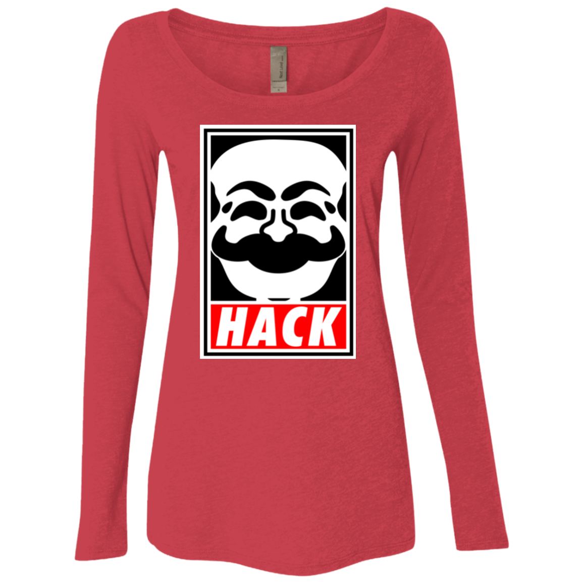 T-Shirts Vintage Red / Small Hack society Women's Triblend Long Sleeve Shirt