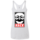 T-Shirts Heather White / X-Small Hack society Women's Triblend Racerback Tank
