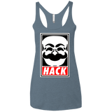T-Shirts Indigo / X-Small Hack society Women's Triblend Racerback Tank