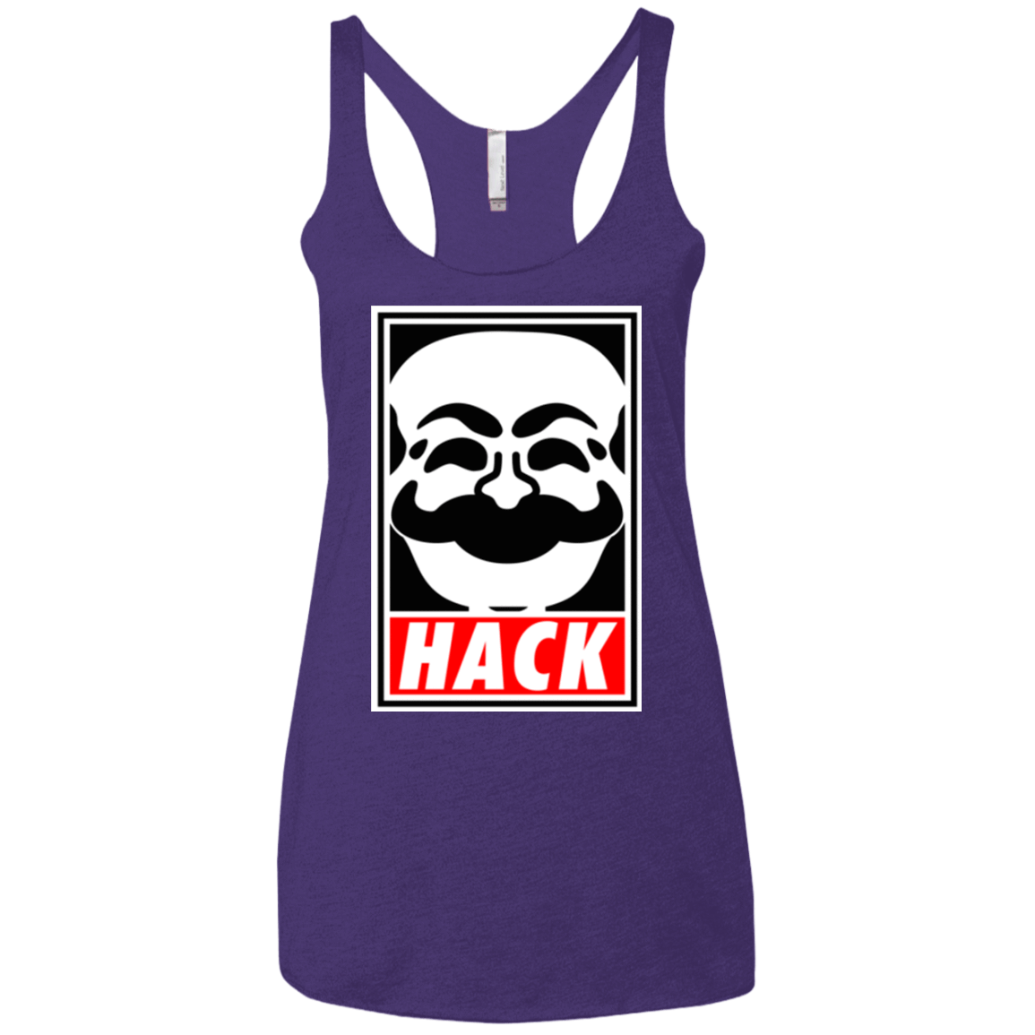 T-Shirts Purple / X-Small Hack society Women's Triblend Racerback Tank