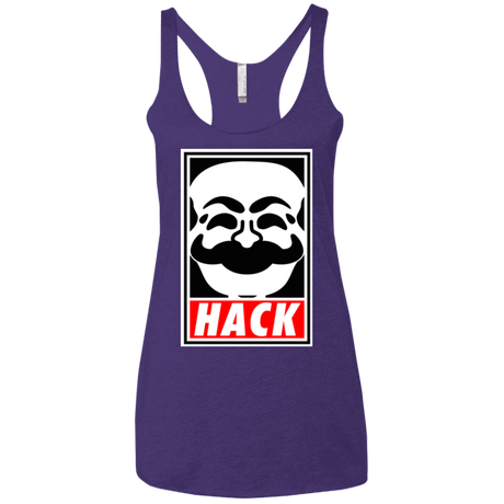 T-Shirts Purple / X-Small Hack society Women's Triblend Racerback Tank