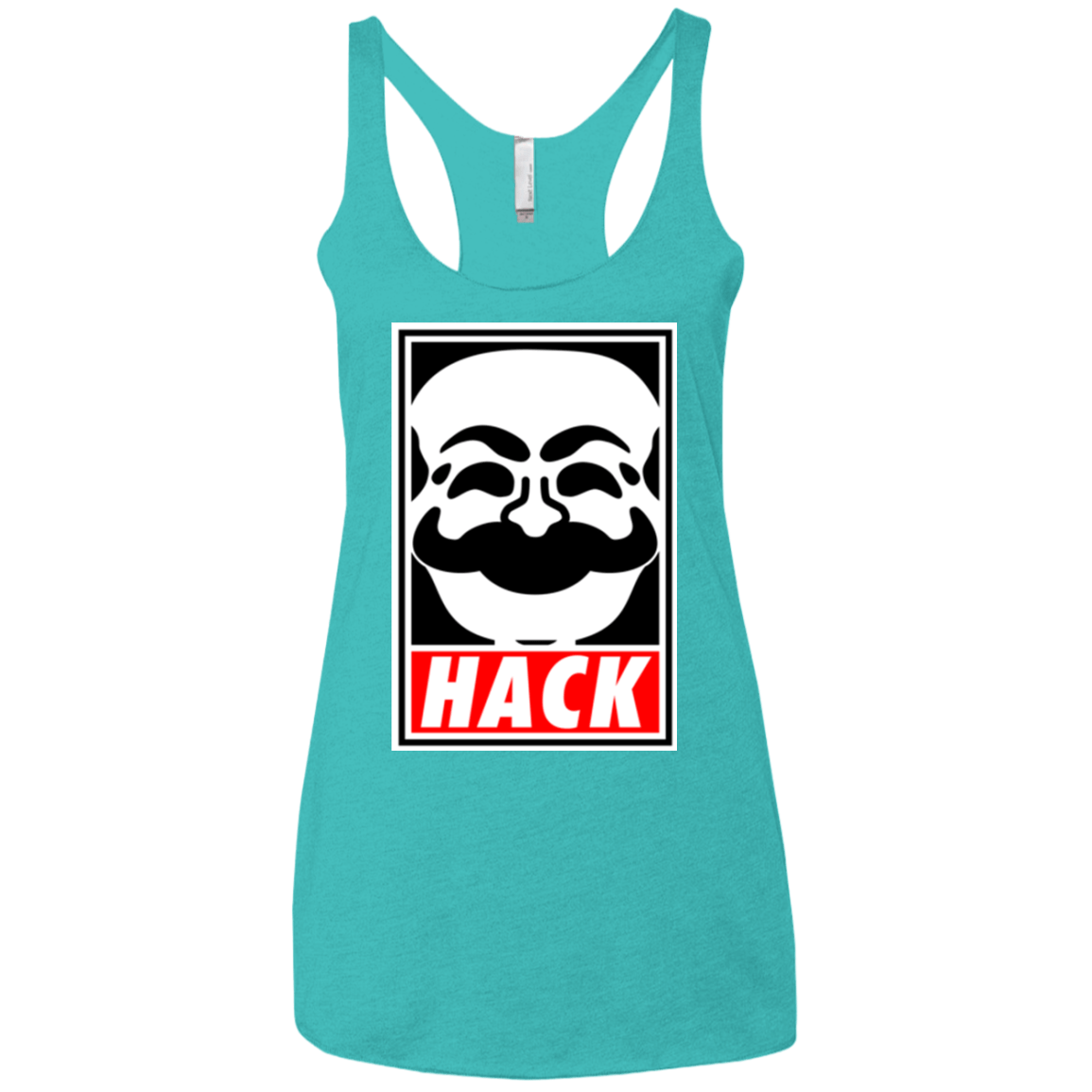 T-Shirts Tahiti Blue / X-Small Hack society Women's Triblend Racerback Tank