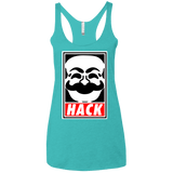 T-Shirts Tahiti Blue / X-Small Hack society Women's Triblend Racerback Tank