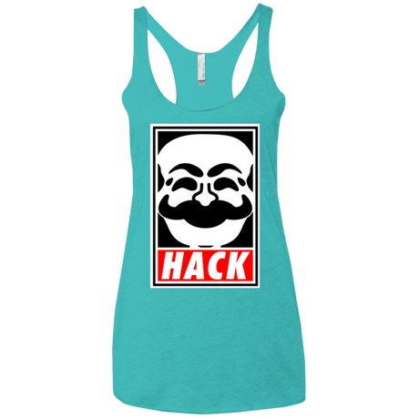 T-Shirts Tahiti Blue / X-Small Hack society Women's Triblend Racerback Tank
