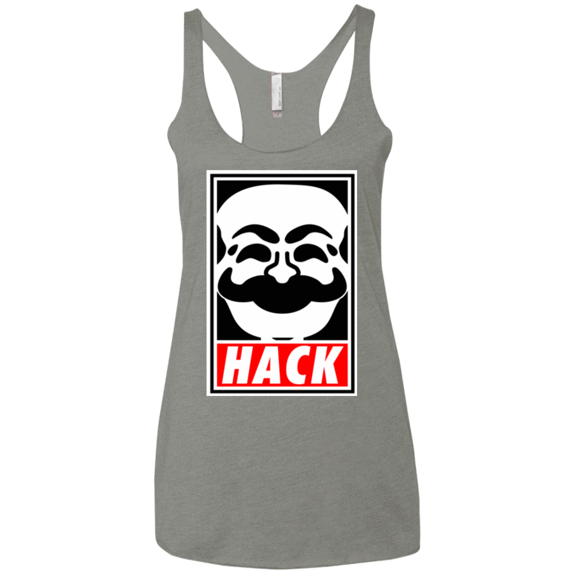 T-Shirts Venetian Grey / X-Small Hack society Women's Triblend Racerback Tank
