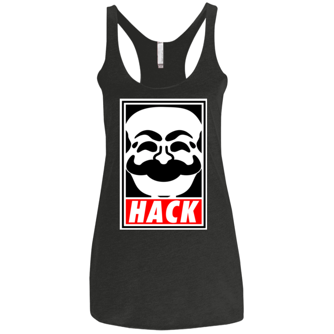T-Shirts Vintage Black / X-Small Hack society Women's Triblend Racerback Tank