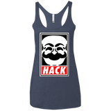 T-Shirts Vintage Navy / X-Small Hack society Women's Triblend Racerback Tank