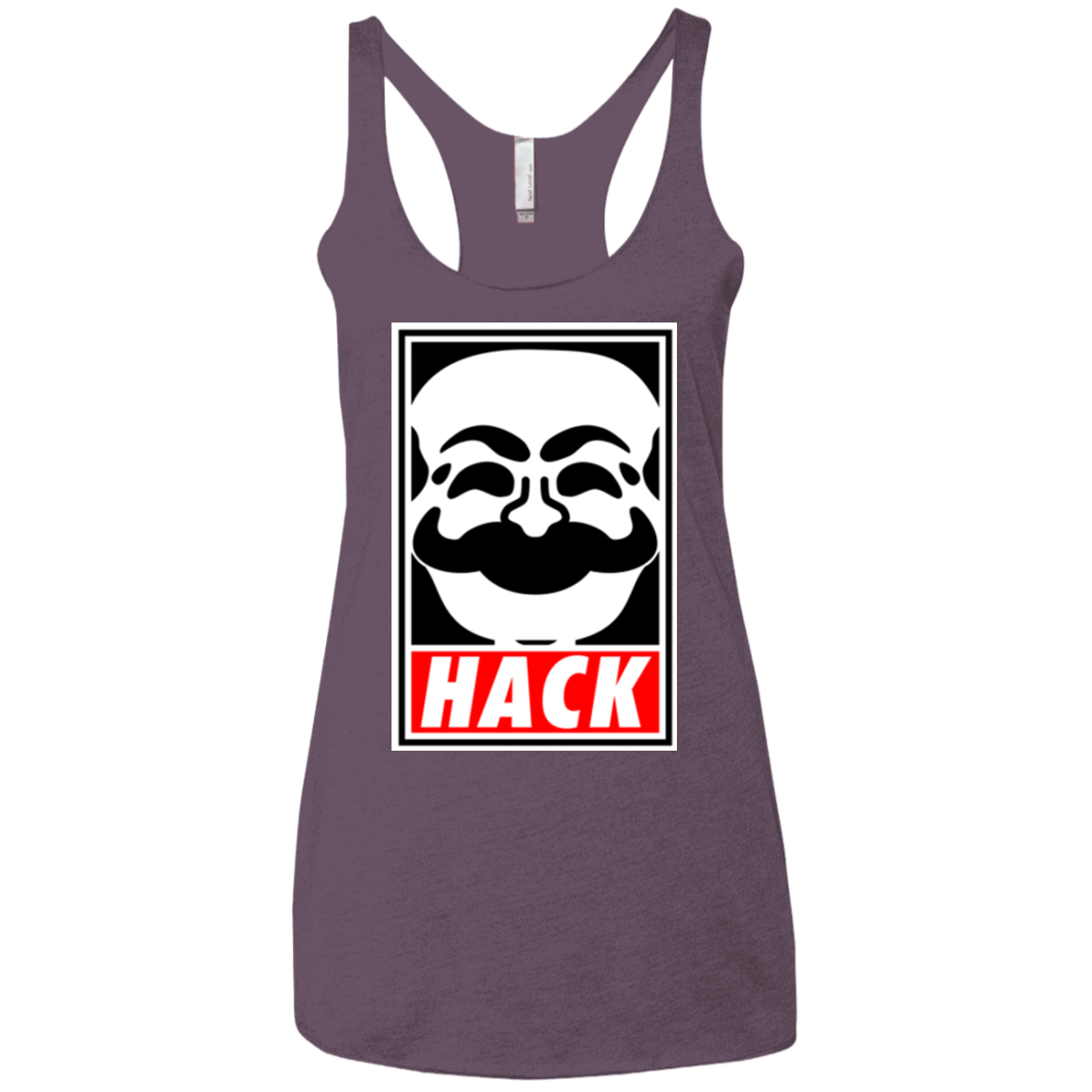 T-Shirts Vintage Purple / X-Small Hack society Women's Triblend Racerback Tank