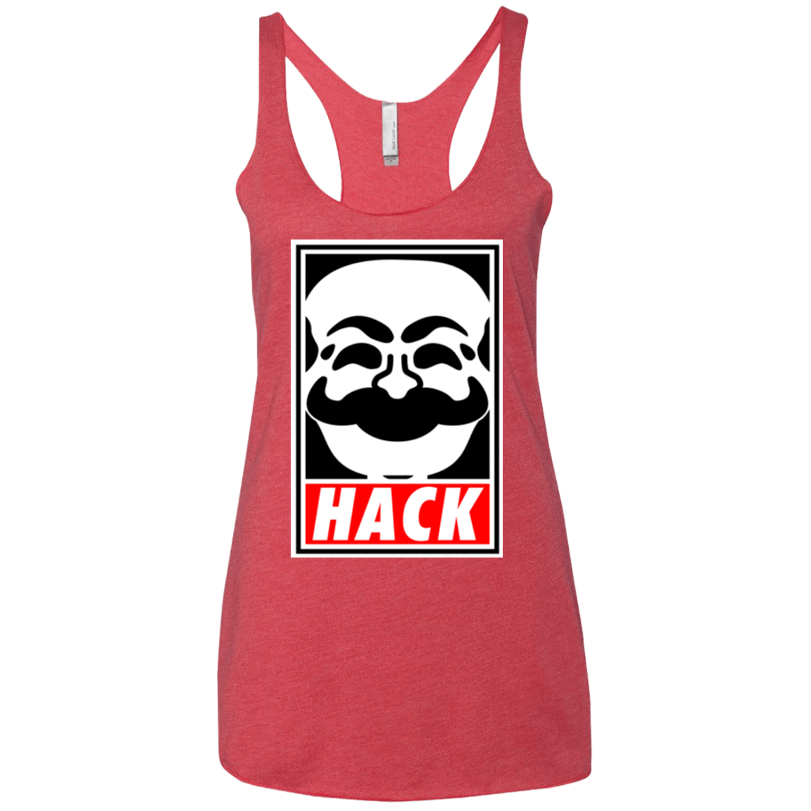 T-Shirts Vintage Red / X-Small Hack society Women's Triblend Racerback Tank