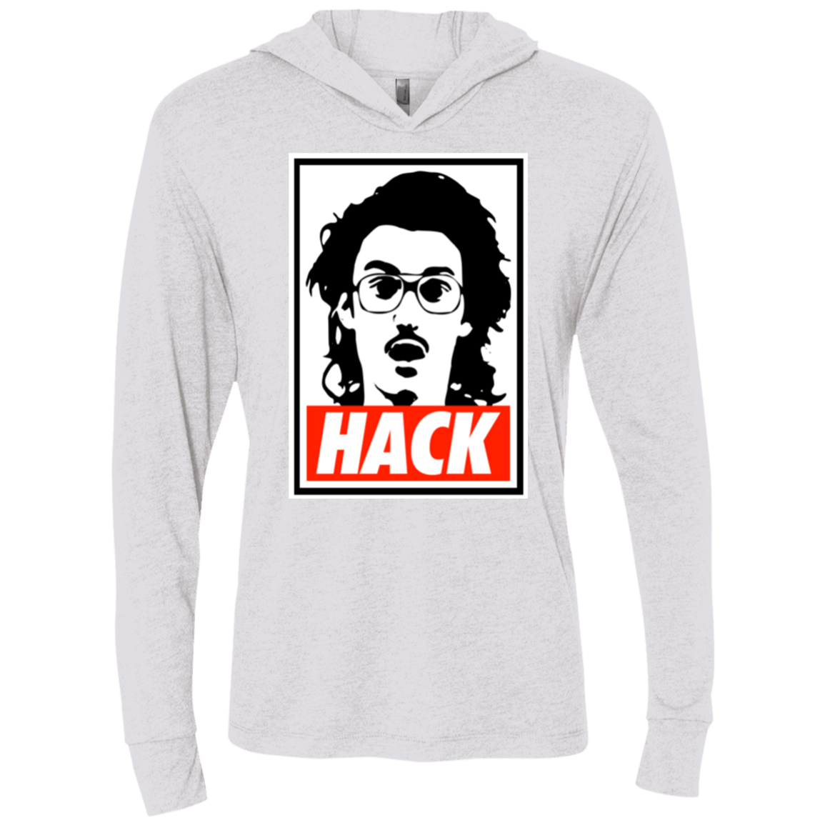 T-Shirts Heather White / X-Small Hack Triblend Long Sleeve Hoodie Tee