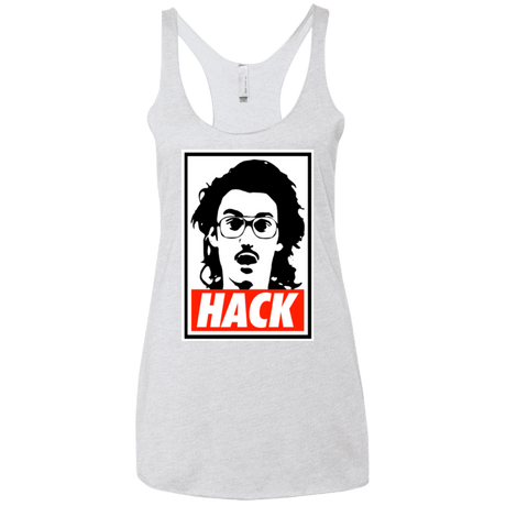 T-Shirts Heather White / X-Small Hack Women's Triblend Racerback Tank