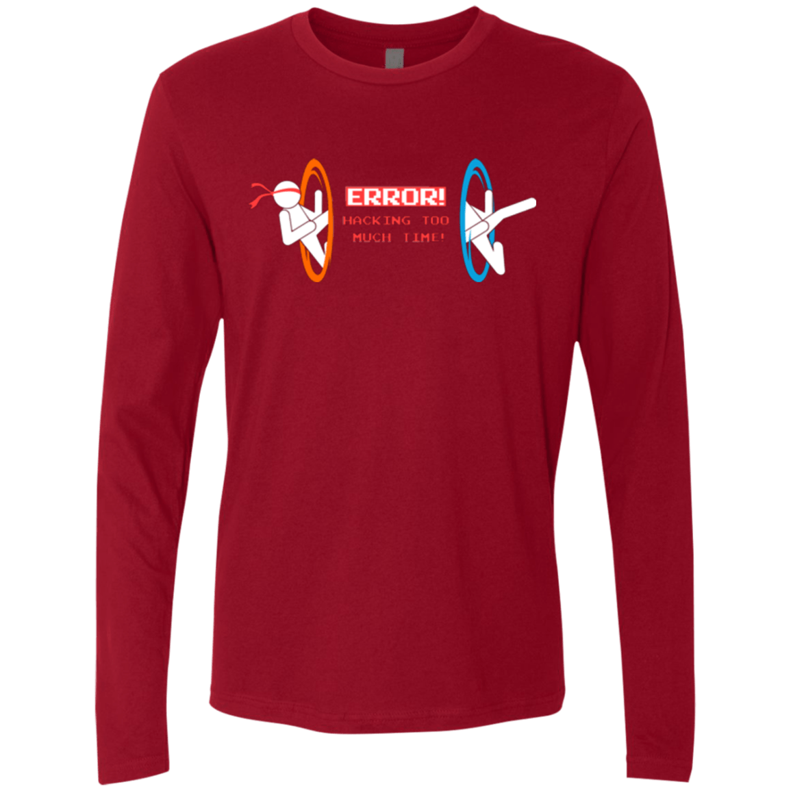 T-Shirts Cardinal / Small Hacking Error Men's Premium Long Sleeve