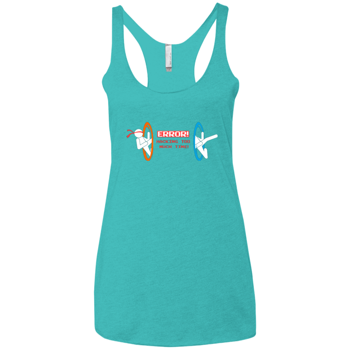 T-Shirts Tahiti Blue / X-Small Hacking Error Women's Triblend Racerback Tank