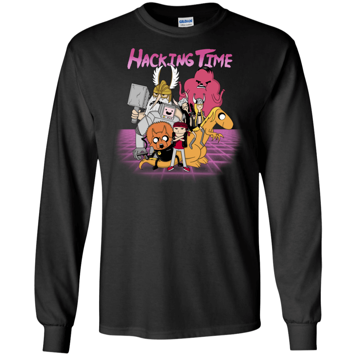 T-Shirts Black / S HACKING TIME Men's Long Sleeve T-Shirt