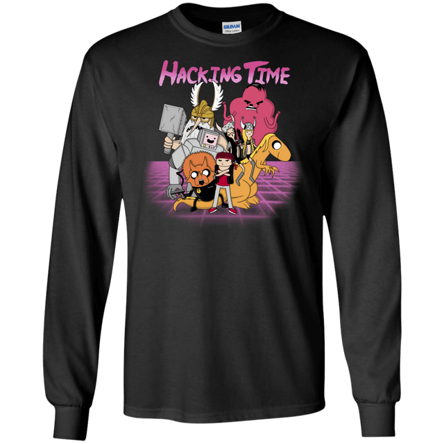 T-Shirts Black / S HACKING TIME Men's Long Sleeve T-Shirt