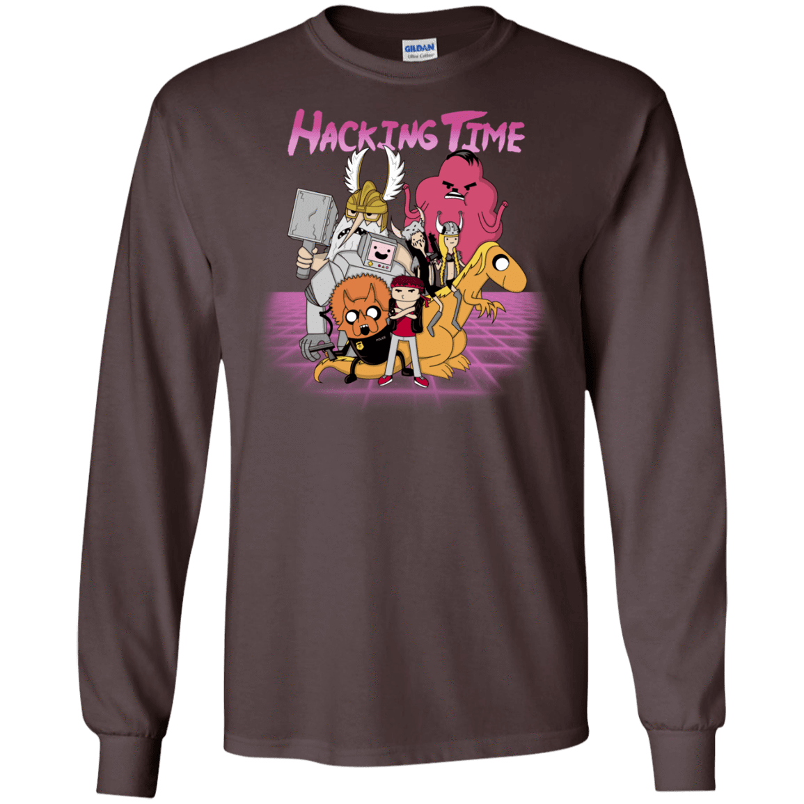 T-Shirts Dark Chocolate / S HACKING TIME Men's Long Sleeve T-Shirt