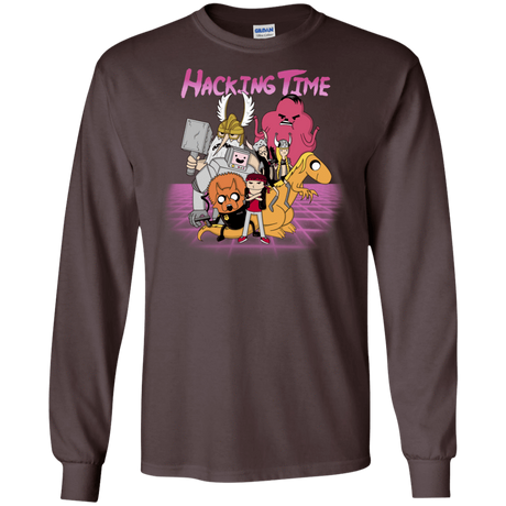 T-Shirts Dark Chocolate / S HACKING TIME Men's Long Sleeve T-Shirt