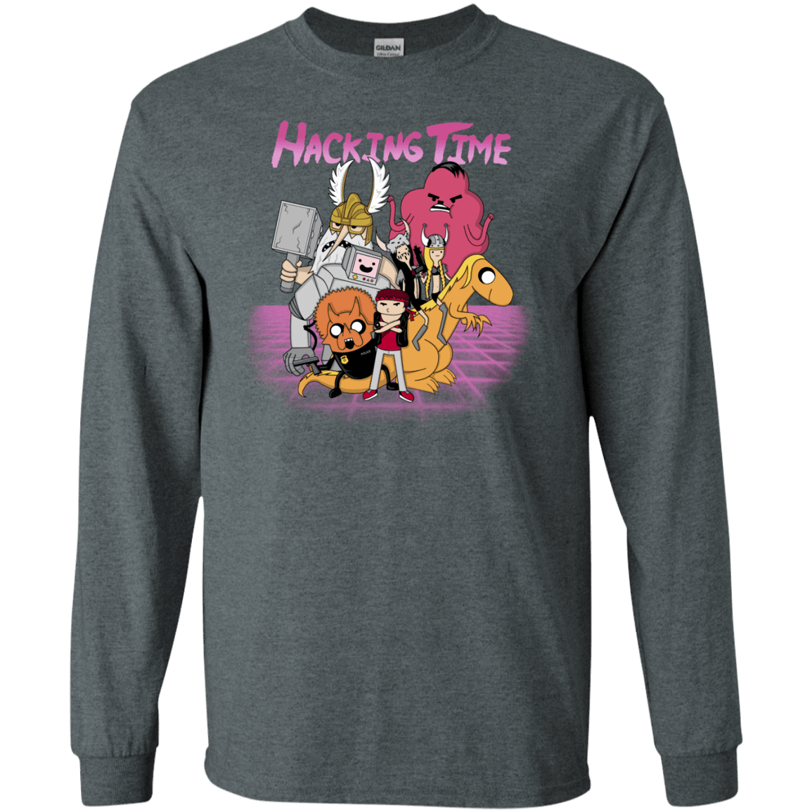 T-Shirts Dark Heather / S HACKING TIME Men's Long Sleeve T-Shirt