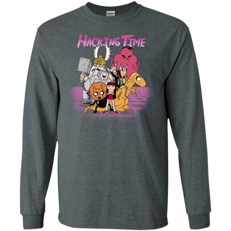 T-Shirts Dark Heather / S HACKING TIME Men's Long Sleeve T-Shirt