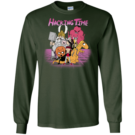 T-Shirts Forest Green / S HACKING TIME Men's Long Sleeve T-Shirt