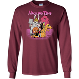 T-Shirts Maroon / S HACKING TIME Men's Long Sleeve T-Shirt