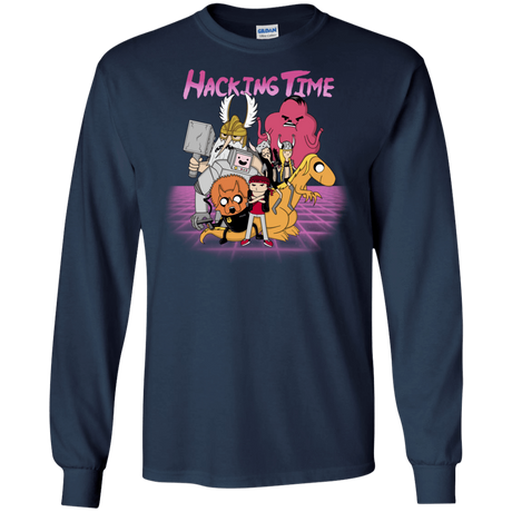 T-Shirts Navy / S HACKING TIME Men's Long Sleeve T-Shirt