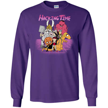 T-Shirts Purple / S HACKING TIME Men's Long Sleeve T-Shirt