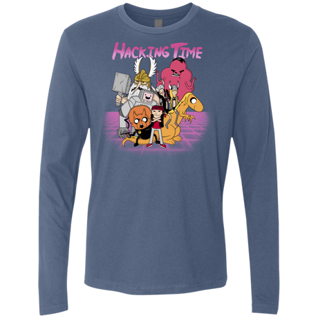 T-Shirts Indigo / S HACKING TIME Men's Premium Long Sleeve