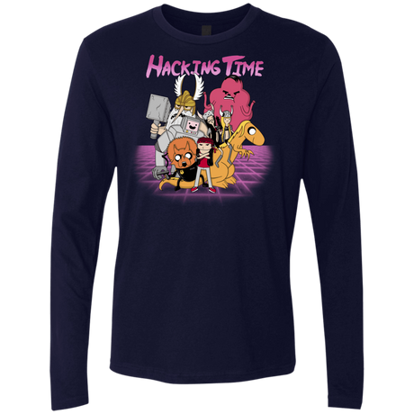T-Shirts Midnight Navy / S HACKING TIME Men's Premium Long Sleeve