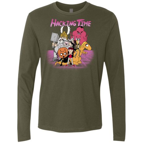 T-Shirts Military Green / S HACKING TIME Men's Premium Long Sleeve