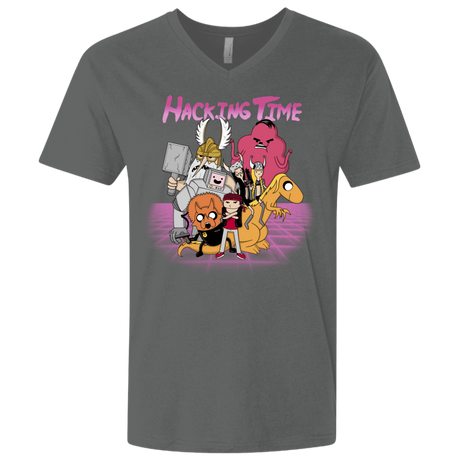 T-Shirts Heavy Metal / X-Small HACKING TIME Men's Premium V-Neck