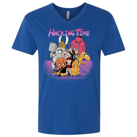T-Shirts Royal / X-Small HACKING TIME Men's Premium V-Neck