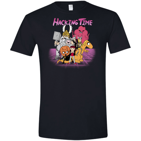 T-Shirts Black / X-Small HACKING TIME Men's Semi-Fitted Softstyle