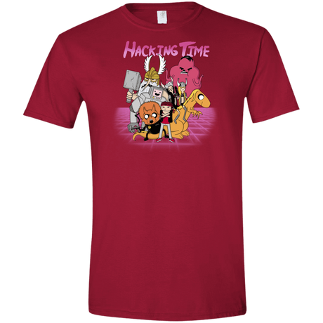 T-Shirts Cardinal Red / S HACKING TIME Men's Semi-Fitted Softstyle