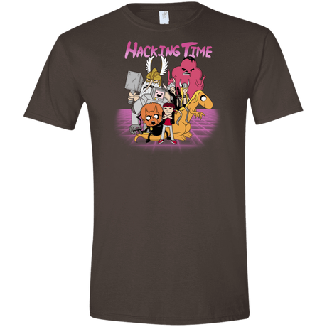 T-Shirts Dark Chocolate / S HACKING TIME Men's Semi-Fitted Softstyle