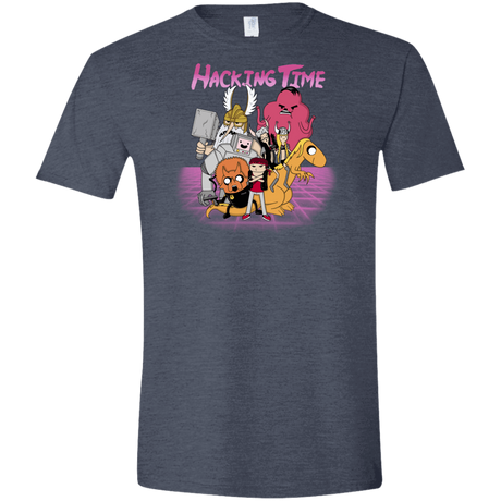 T-Shirts Heather Navy / S HACKING TIME Men's Semi-Fitted Softstyle
