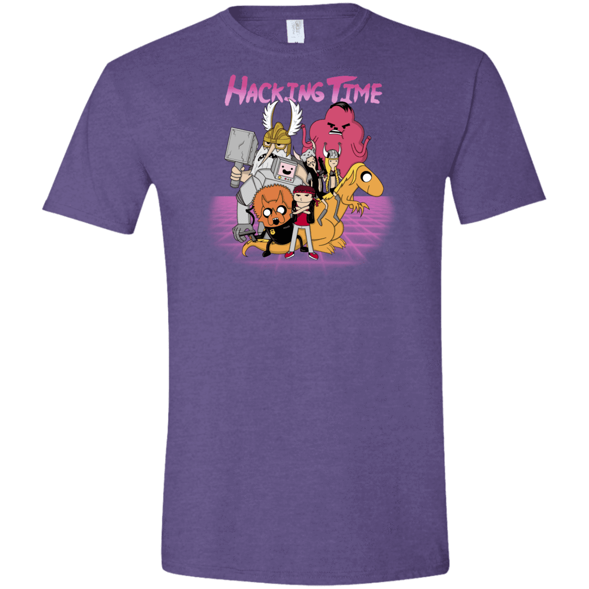 T-Shirts Heather Purple / S HACKING TIME Men's Semi-Fitted Softstyle