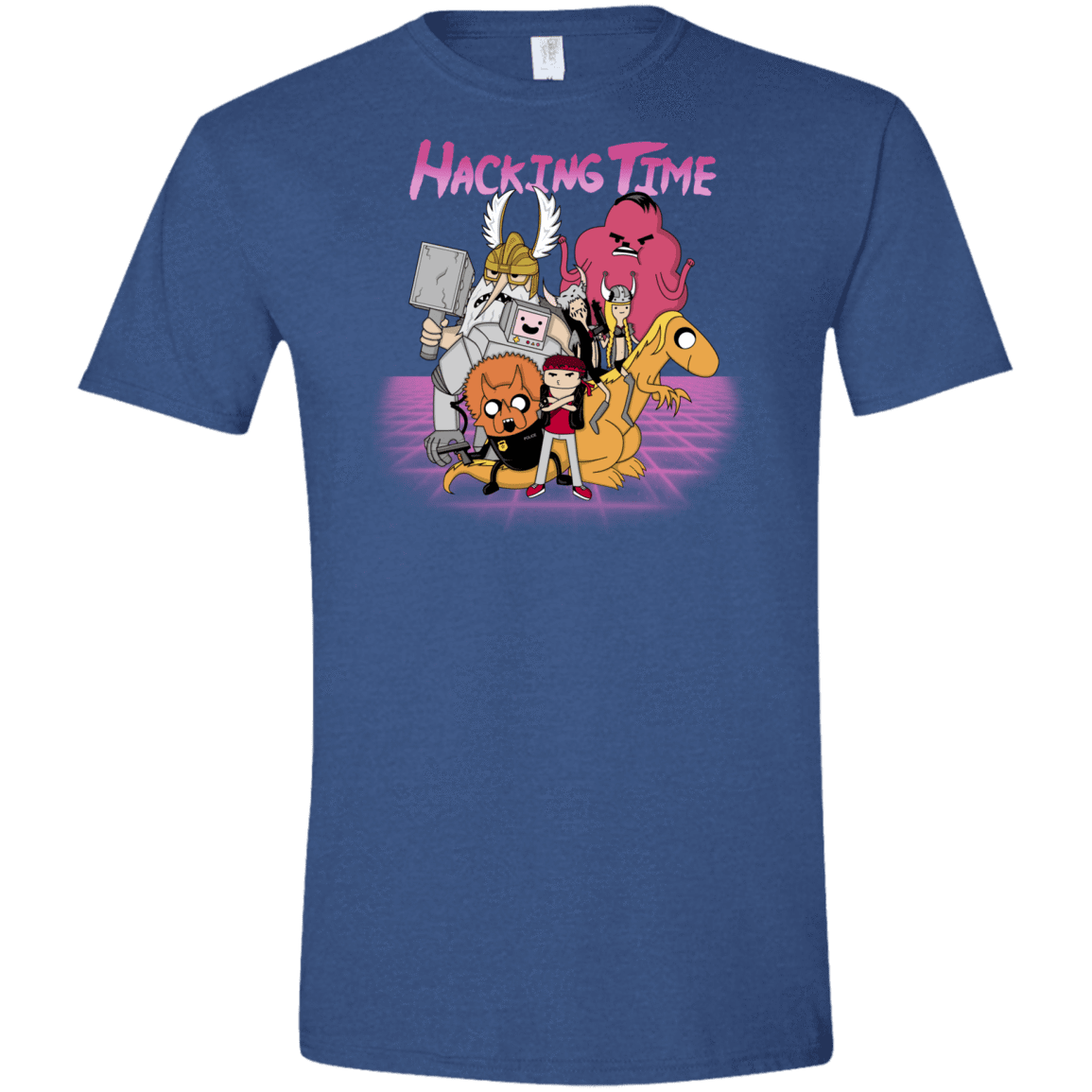 T-Shirts Heather Royal / X-Small HACKING TIME Men's Semi-Fitted Softstyle