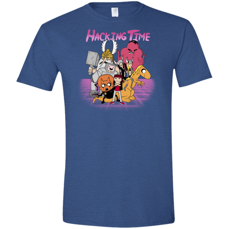 T-Shirts Heather Royal / X-Small HACKING TIME Men's Semi-Fitted Softstyle