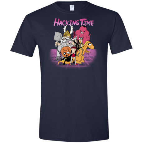 T-Shirts Navy / X-Small HACKING TIME Men's Semi-Fitted Softstyle