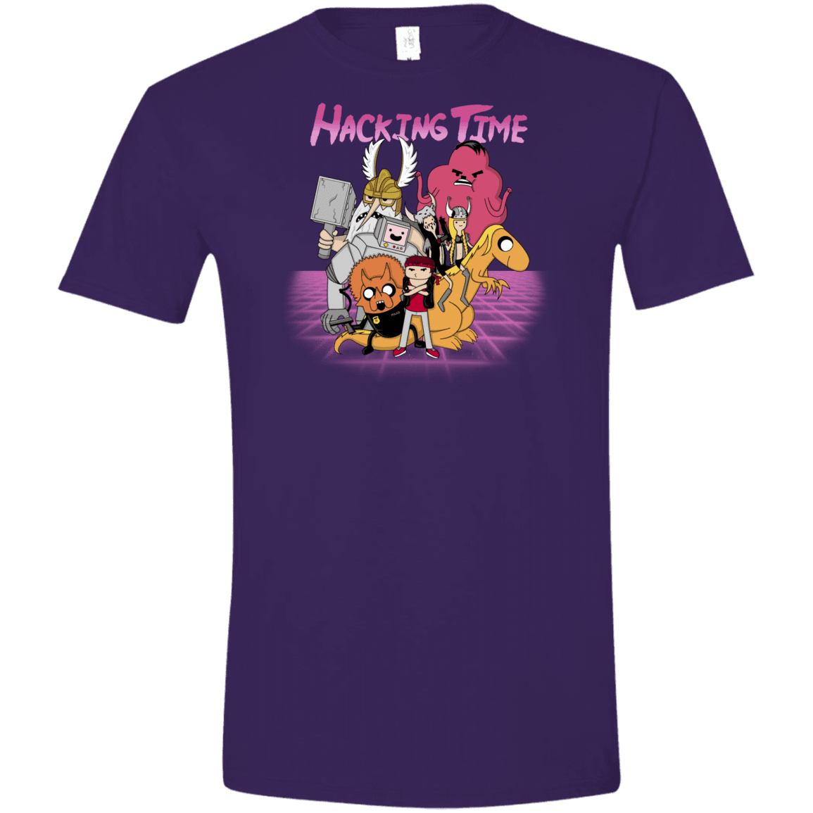 T-Shirts Purple / S HACKING TIME Men's Semi-Fitted Softstyle