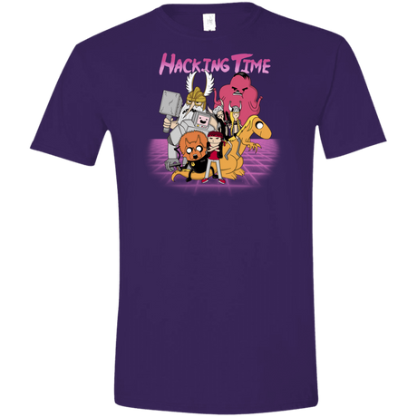 T-Shirts Purple / S HACKING TIME Men's Semi-Fitted Softstyle